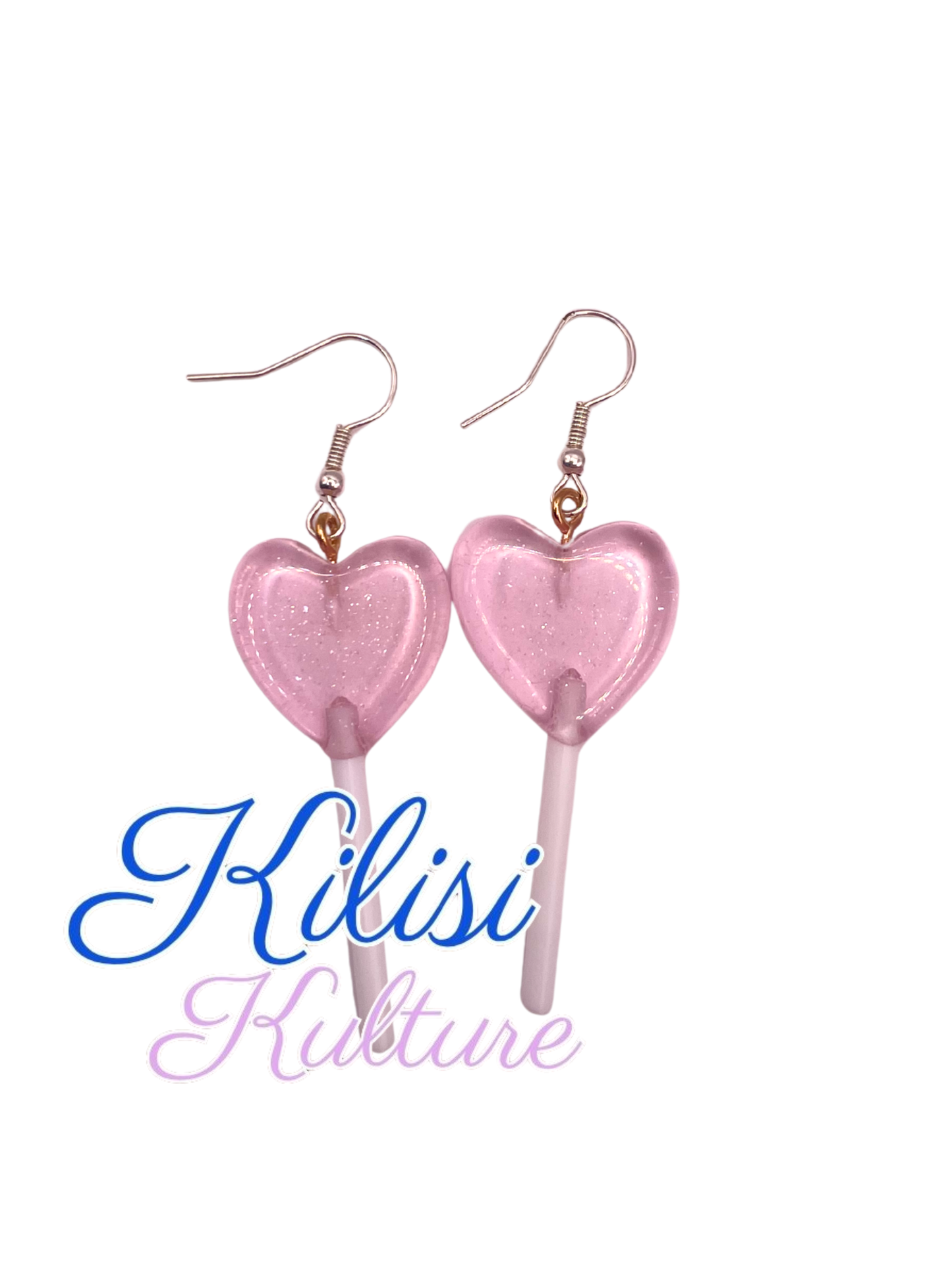 Heart lollipop earrings