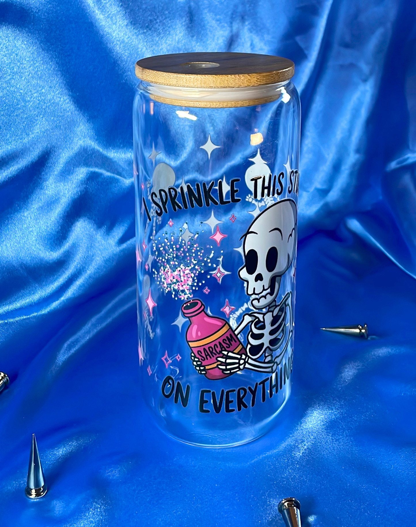 "I sprinkle this stuff on everything" Glass 20oz tumbler | Drinkware