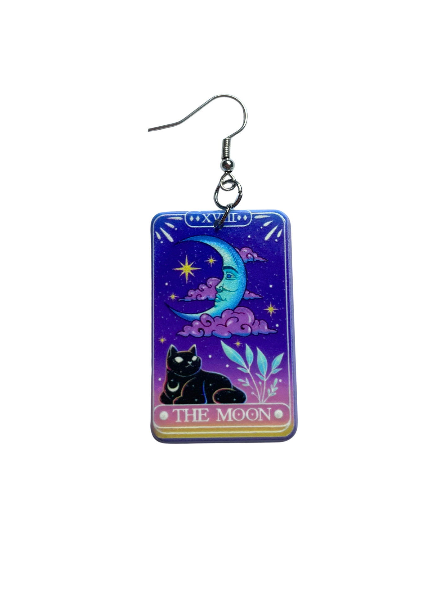 Tarot "The moon" earrings | Tarot cards, black cat and crescent