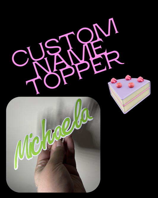 Custom Name Cardstock Cake Topper | 2 layers | Celebration decor
