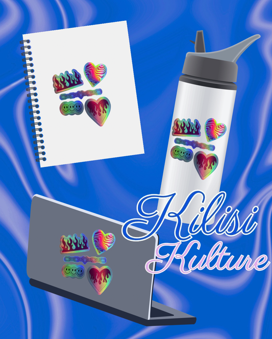 Holographic sticker set 1 (5pc) | Waterproof decals