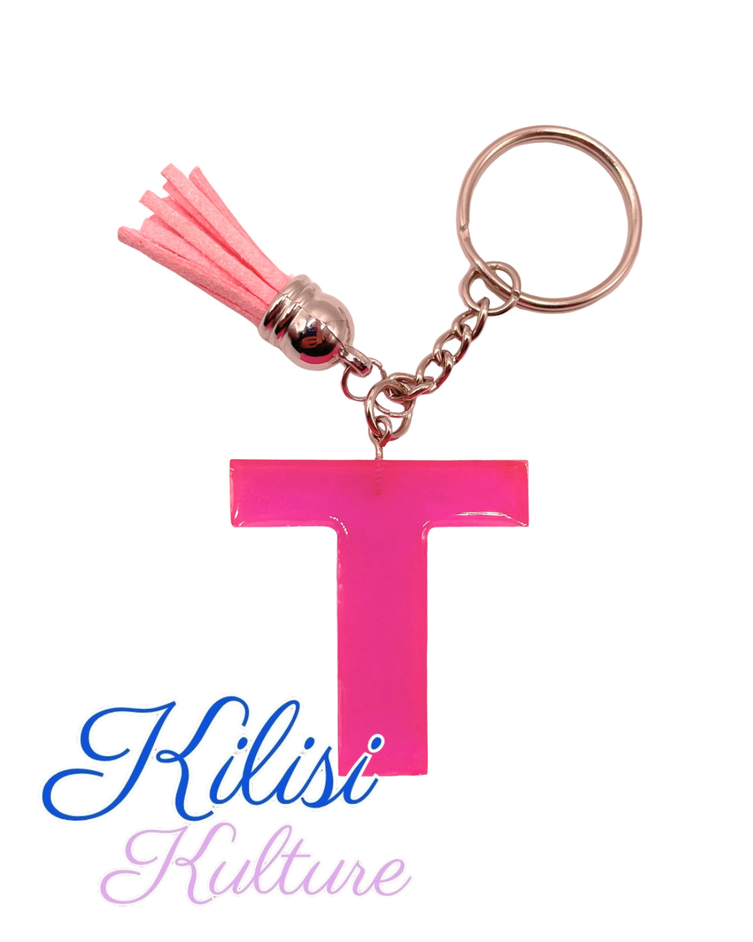 Personalized letter resin keychain