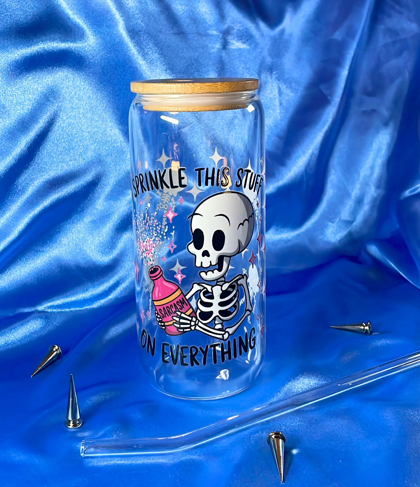 "I sprinkle this stuff on everything" Glass 20oz tumbler | Drinkware